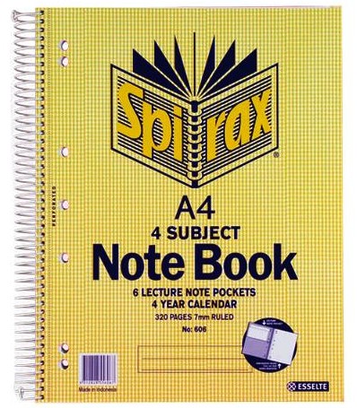 Notebooks With Dividers. Book NoteBook Spirax 606